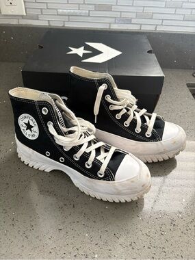 Converse Black & White High-Top Platform Sneakers